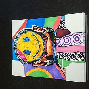 🙂Smiling Face Abstract Canvas Art